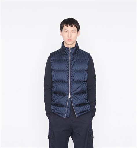 dior homme blue jacket|Dior sleeveless down jacket.